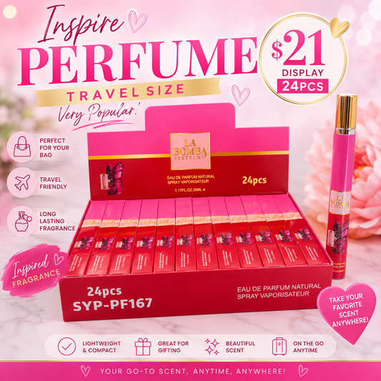 24PCS DISPLAY LA B BUTTERFLY TRAVELING  PERFUME SYP - PF167