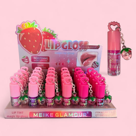 24PCS DISPLAY STRAWBERRY LIPGLOSS MK313