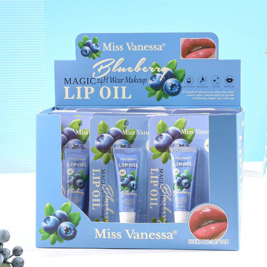 MISS VANESSA BLUEBERRY LIP OIL 24PCS DISPLAY M7128