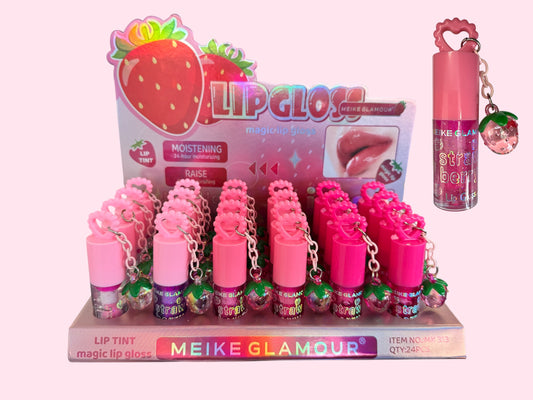 24PCS DISPLAY STRAWBERRY LIPGLOSS MK313