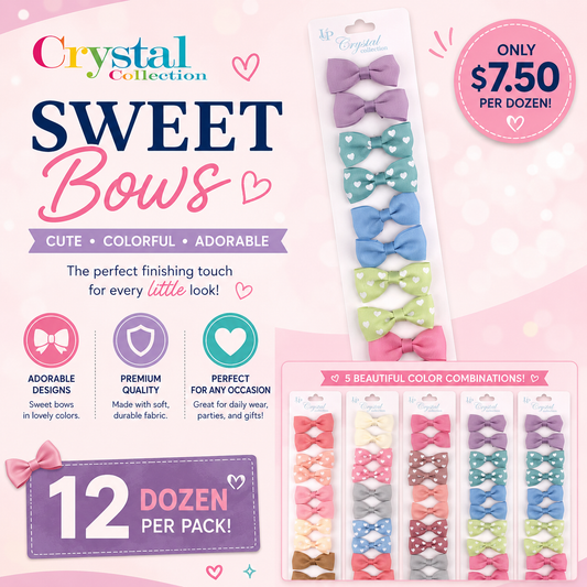 12PCS PACK MINI PASTEL COQUETTE HAIR BOWS MKC-5044