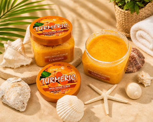 3PCS SIMPLY BELLA TURMERIC SHEA SUGAR SCRUB SIB1003