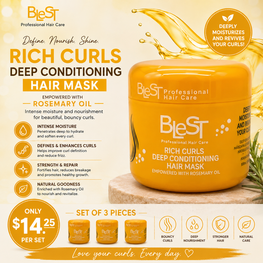 3PCS BLEST RICH CURLS DEEP CONDITIONING HAIR MASK BH718