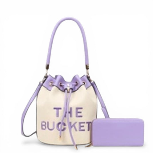 1PCS PURPLE THE BUCKET PURSE WITH WALLET BL-9153-WLVD