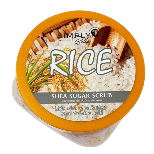 3PCS SIMPLY BELLA RICE SHEA SUGAR SCRUB SIB1002