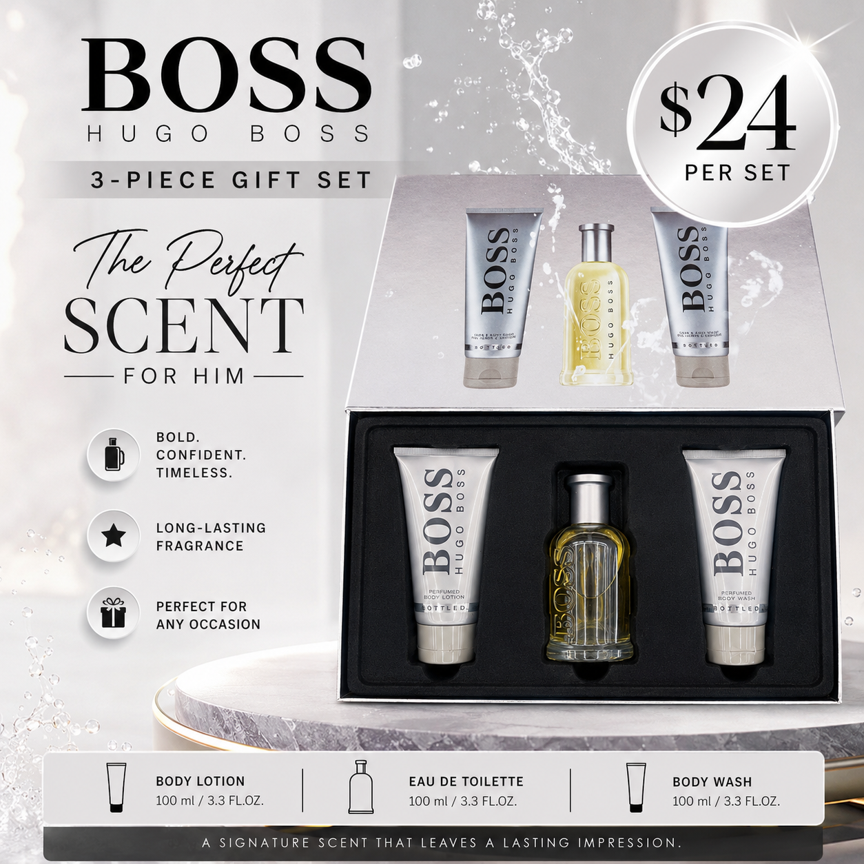 1PCS HB BY BOSS 3PCS GIFT SET HB35110