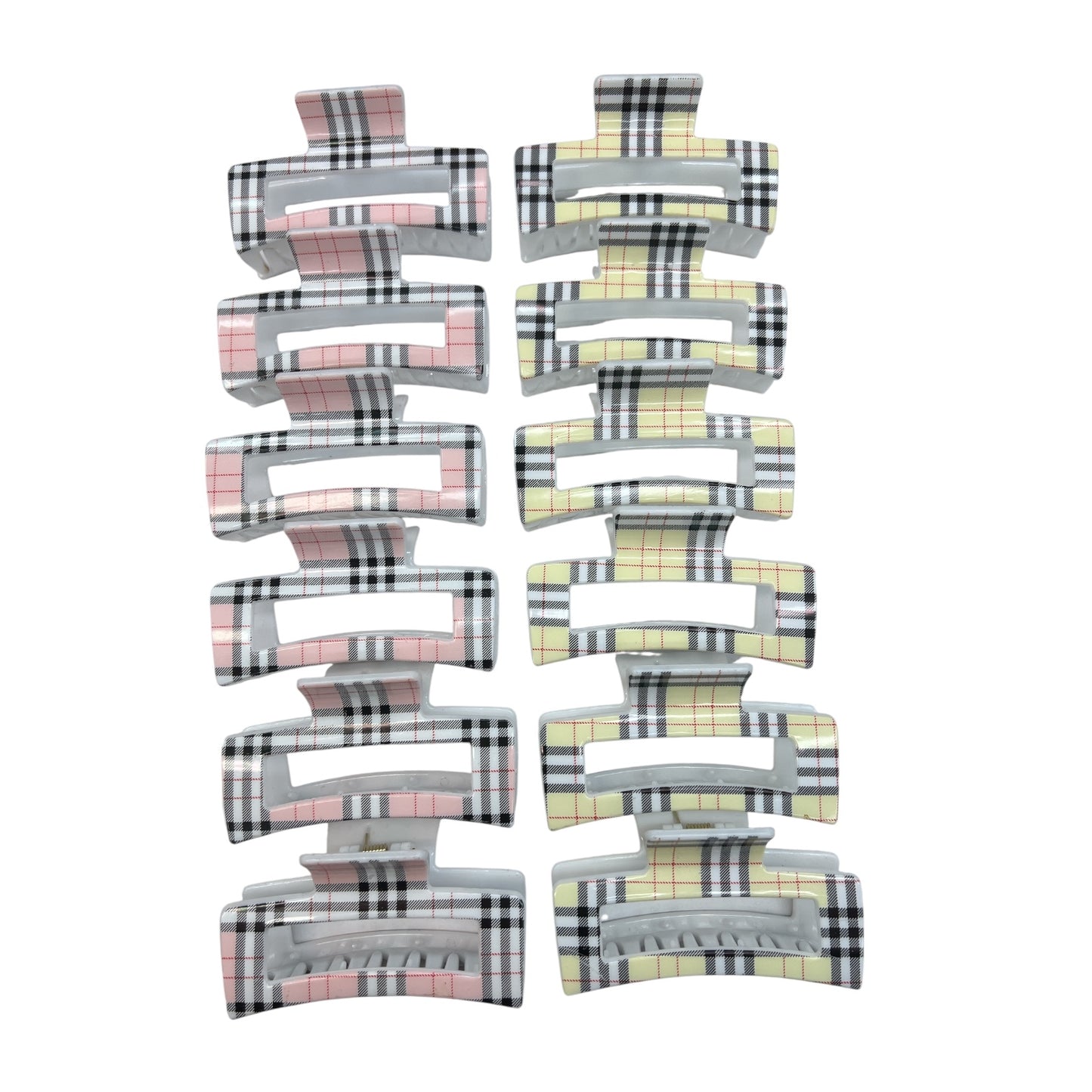 12PCS PACK B & B BEIGE & PINK HAIR CLIPS