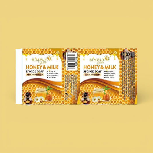 12PCS DISPLAY SIMPLY BELLA HONEY MILK SPONGE SOAP SIM060