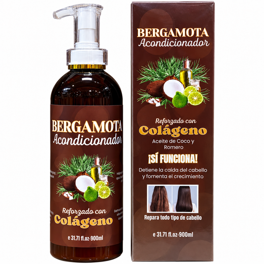Acondicionador de Bergamota reforzado con colágeno, aceite de coco y romero
