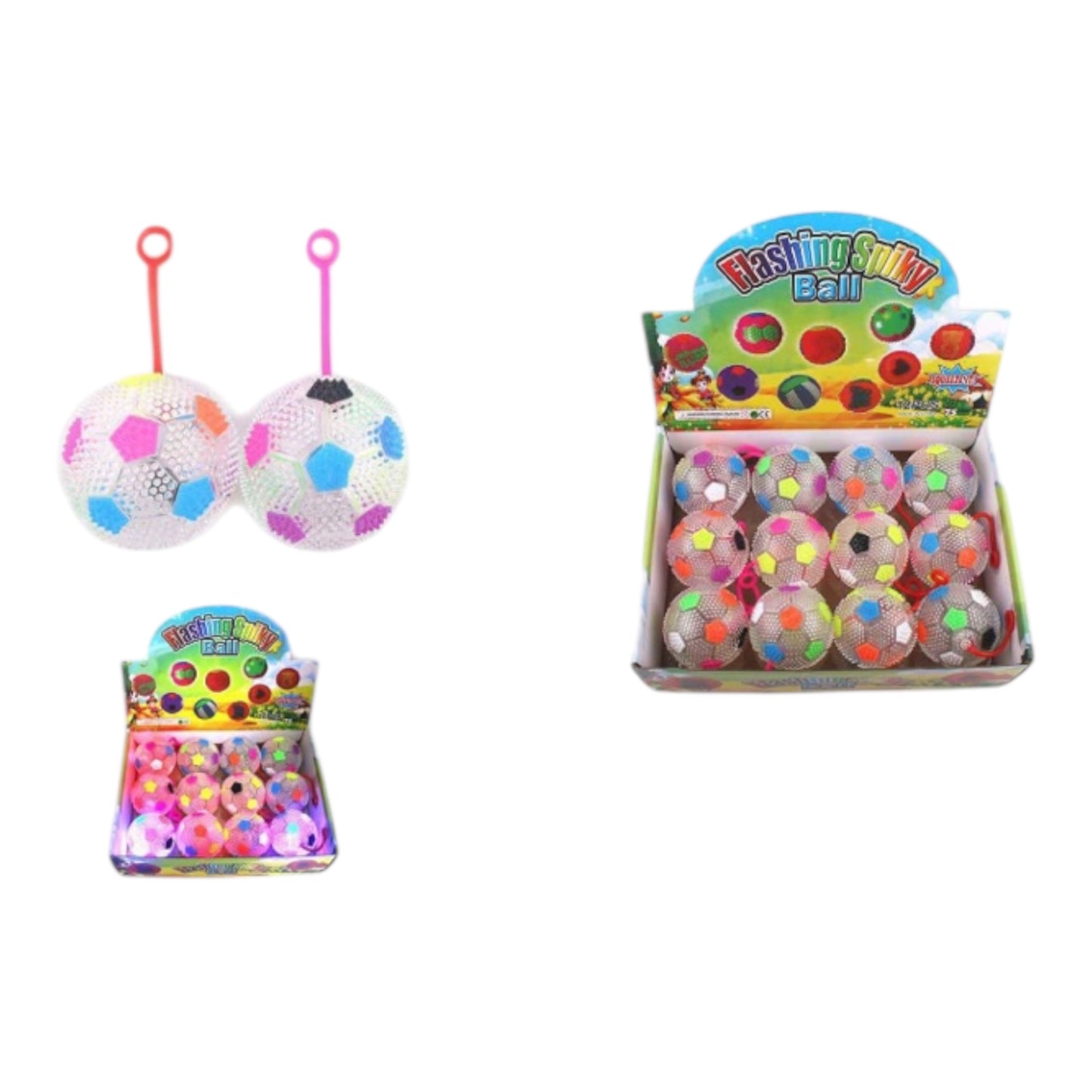 12PCS DISPLAY FLASHING SPIKY BALL KNV-9723