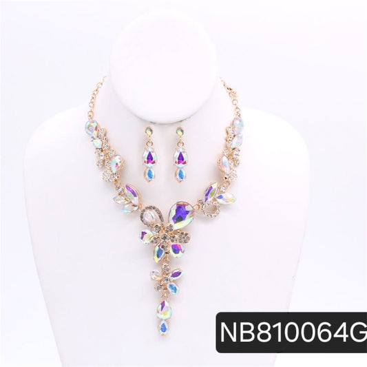1PCS LUXURIOUS MULTI COLOR NECKLACE WITH EARRINGS