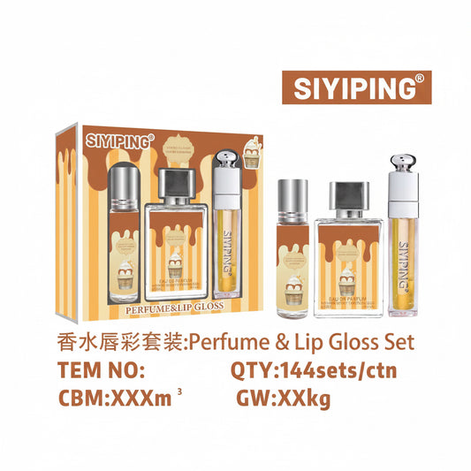 4PCS YELLOW CARAMEL GLOSS AND PERFUME SET SYP-ST96