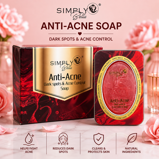 24PCS DISPLAY SIMPLE BELLA ANTI-ACNE DARK SPOTS & ACNE CONTROL SOAP