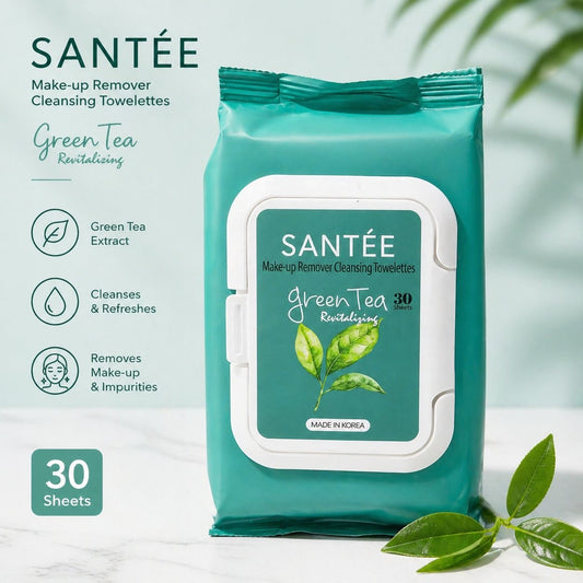 6PCS SANTEE GREEN TEA MAKE-UP REMOVER TOWELETTES ST006