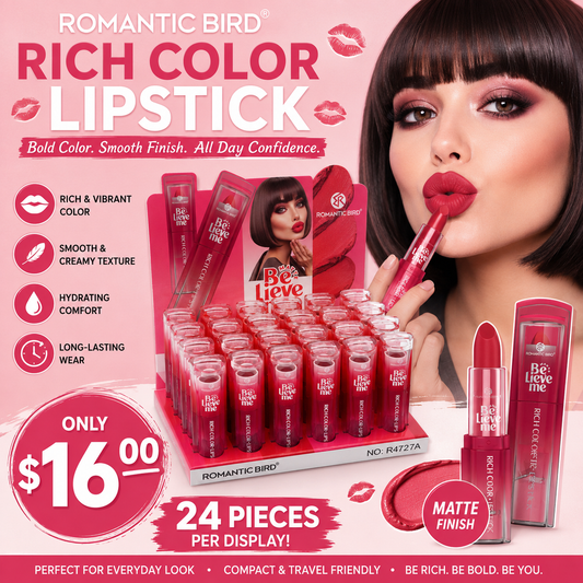 24PCS DISPLAY ROMANTIC BIRD RICH & VIBRANT LIPSTICK R4727