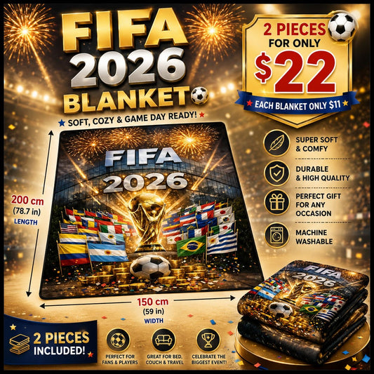 2PCS UNITED FIFA FLAGS 2026  BLANKET
