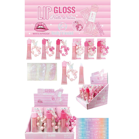 12PCS DISPLAY BUTTERFLY LIPGLOSS BRILLO DE LABIOS ML-24C