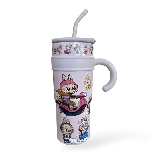 2PCS LIGHT PASTEL PINK MONSTER STEEL VACUUM TUMBLER