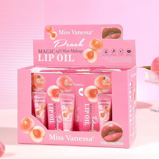 MISS VANESSA PEACH  LIP OIL 24PCS DISPLAY M7129