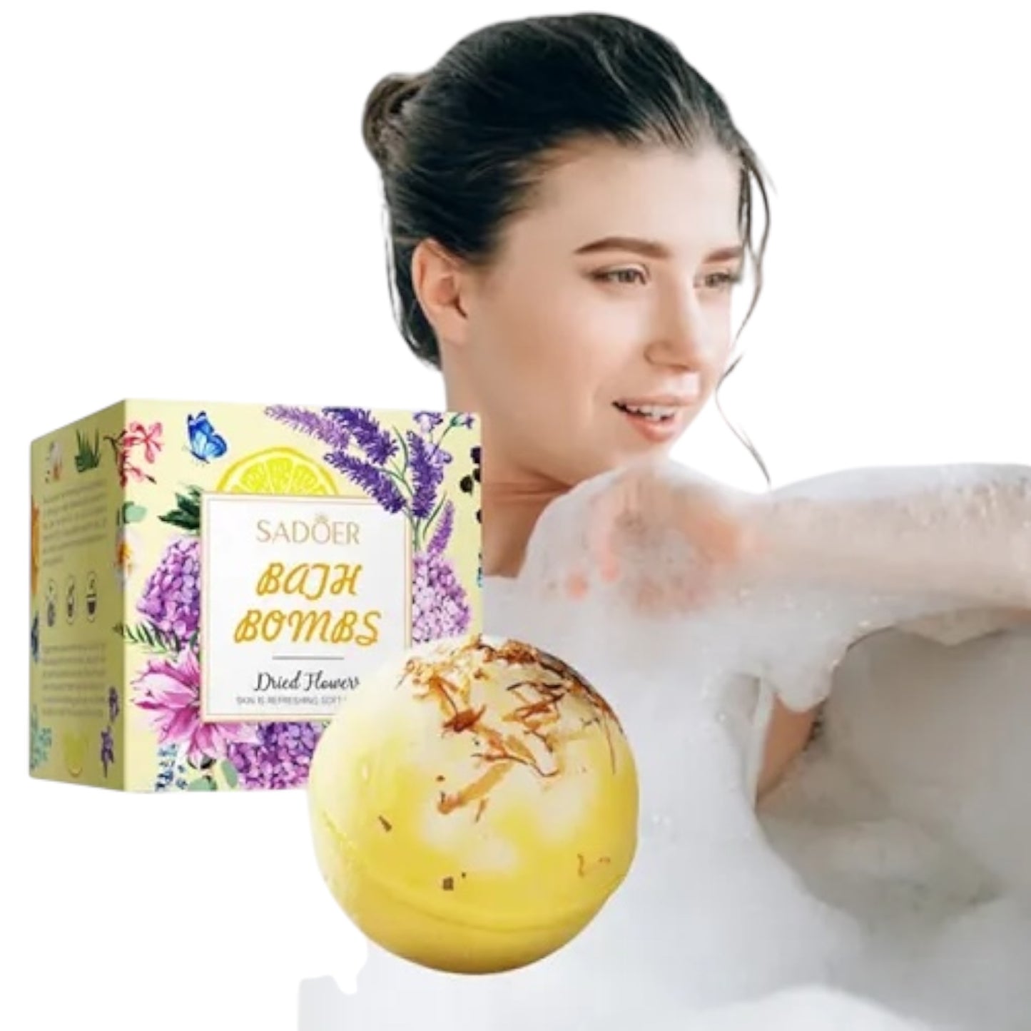 12PCS PACK SADOER LEMON FRAGRANCE BATH BOMBS SD93764