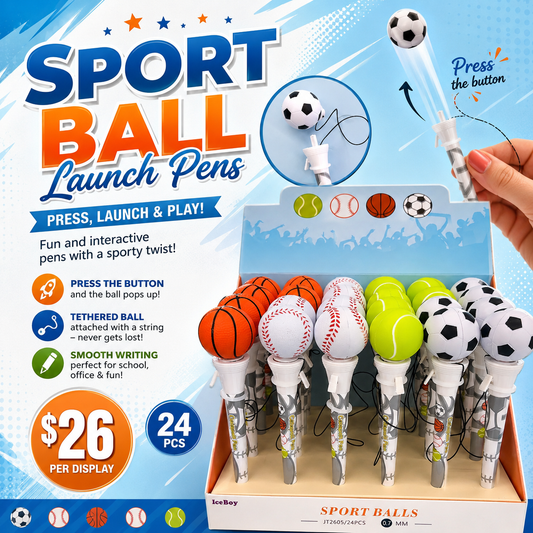 24PCS DISPLAY SPORT BALL LAUNCHES PENS JT2605
