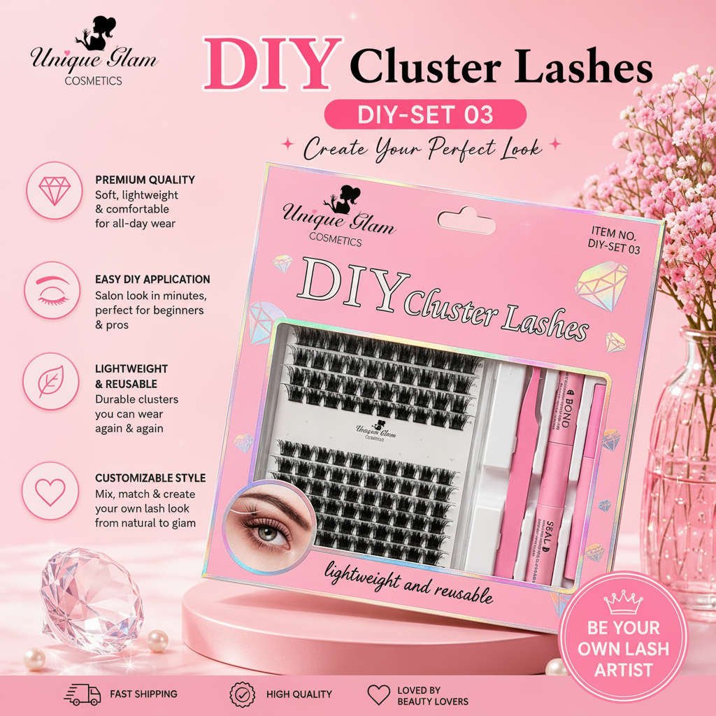 3PCS UNIQUE GLAM EYELASH CLUSTERS DIY-SET03
