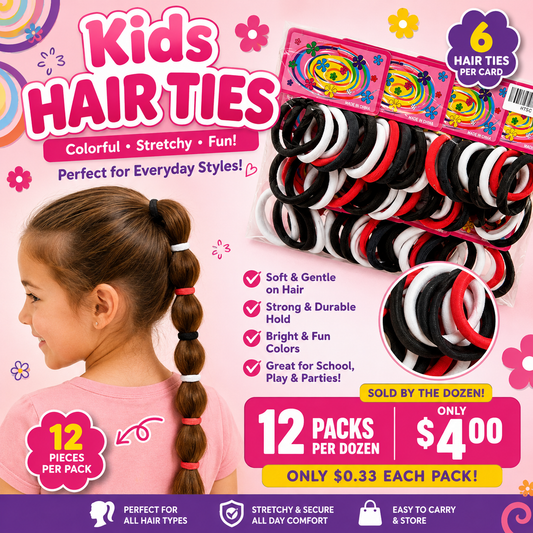 12PCS PACK HAIR TIES KIDS MULTICOLOR HTSC