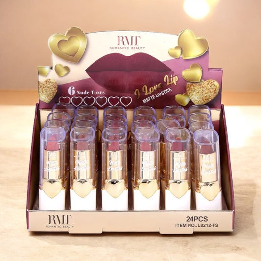 24PCS ROMANTIC BEAUTY I LOVE LIP MATTE LIPSTICK L8212-FS