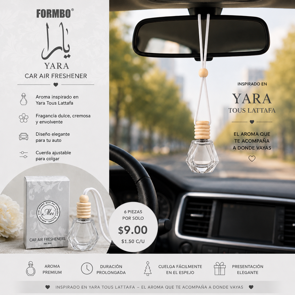 6PCS WHITE CAR AIR FRESHNER FBCZ0010-25