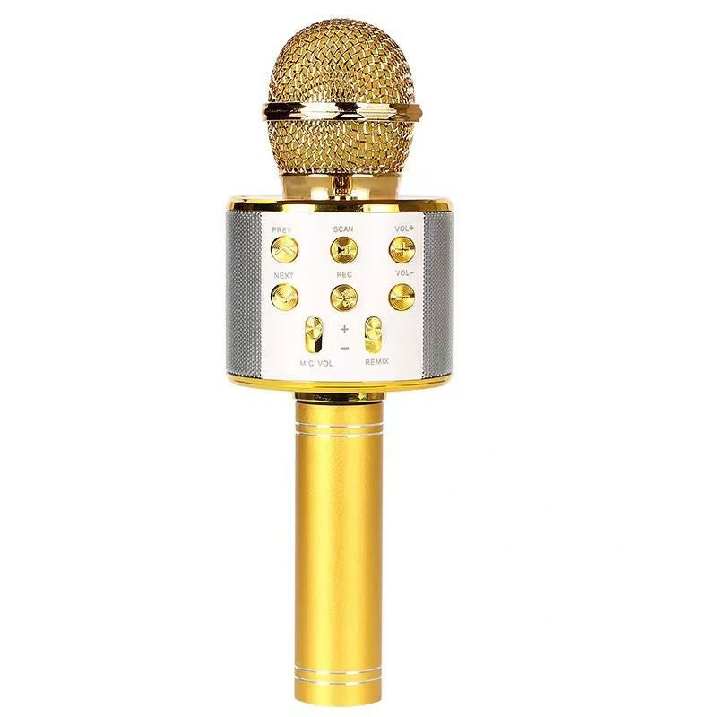 3PCS WIRELESS GOLD MICROPHONE HIFI SPEAKER