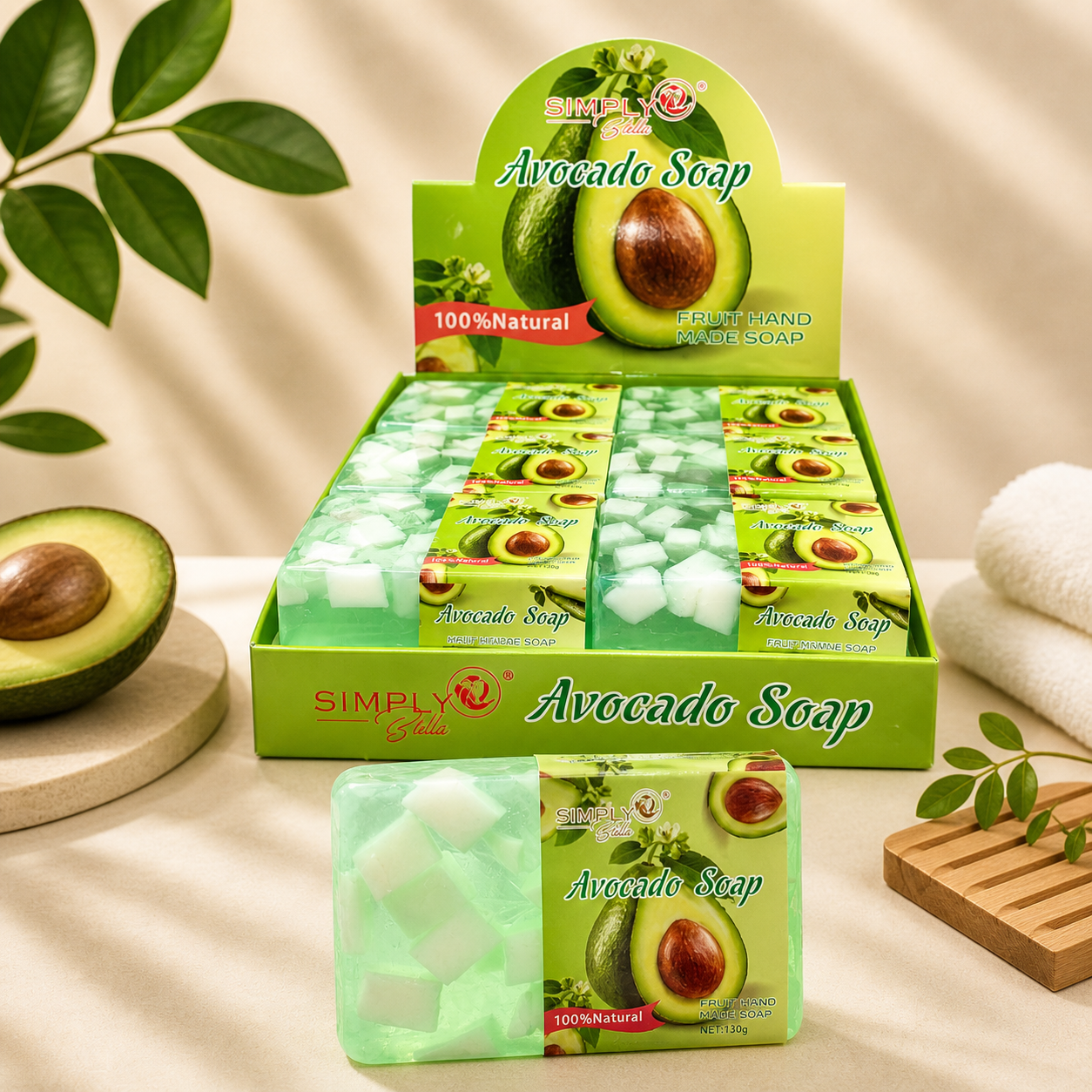 12PCS DISPLAY SIMPLY BELLA FRUIT HAND SOAP AVOCADO #SIM043