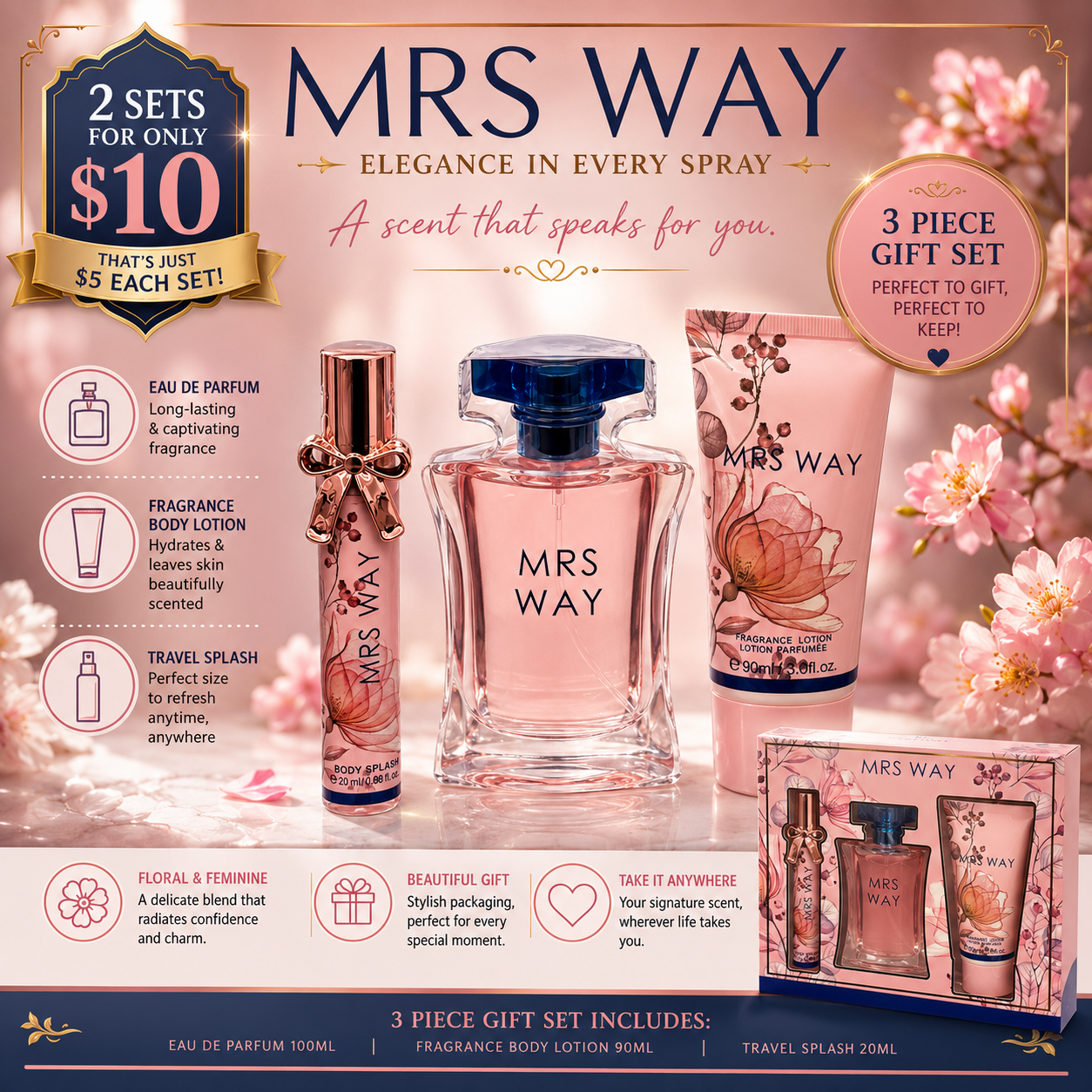 2PCS MRS WAY PERFUME DÚO SET OLU4011
