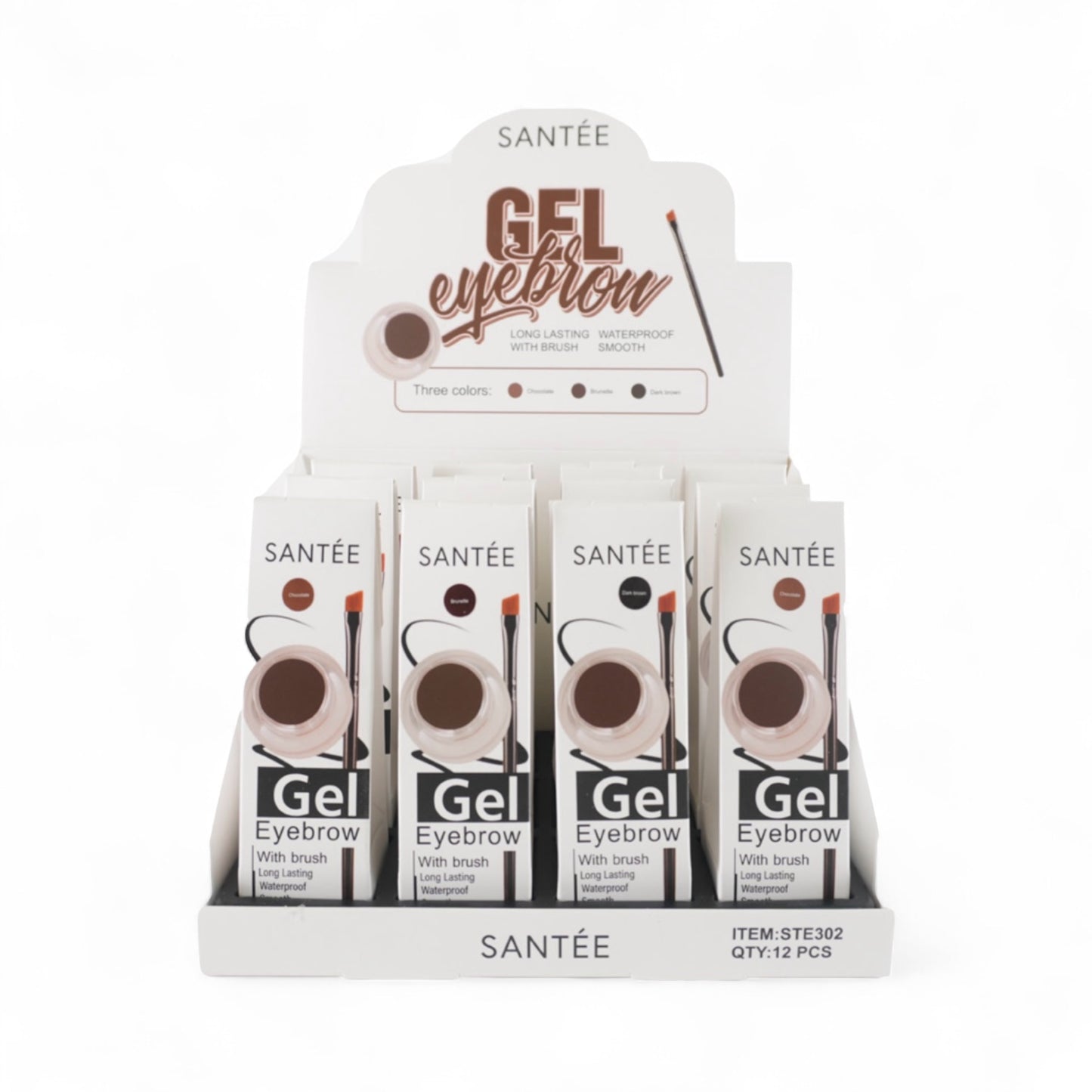 12PCS SANTEE WATERPROOF GEL EYEBROW STE302
