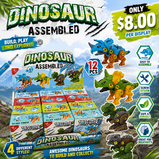 12PCS DISPLAY ASSENBLED DINOSAUR LEGOS ANV-1370