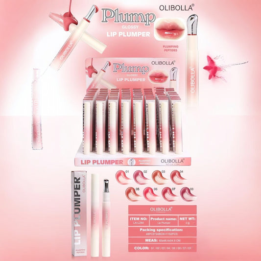 OLIBOLLA LIP PLUMPER GLOSSY PLUMP 48PCS DISPLAY LA-L244