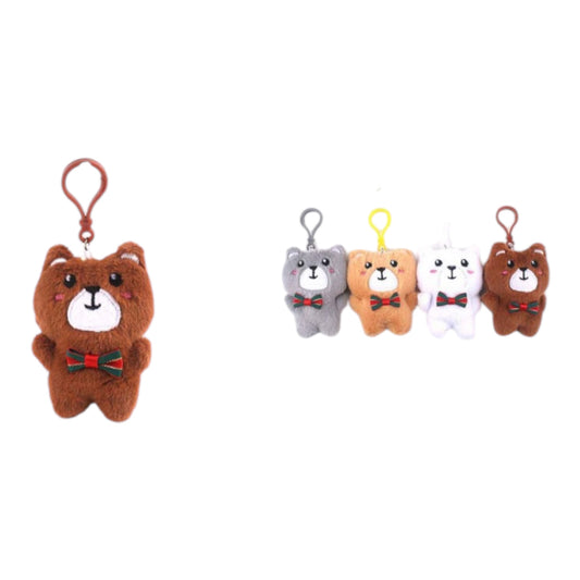 12PCS PACK BROWN TEDDY BEAR KEYCHAIN KNV-8632
