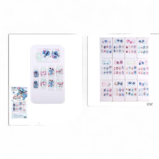 12PCS PACK BLUE GUY KIDS PRESS ON NAILS KNV-9630