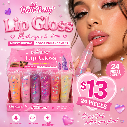 24PCS HELLO BETTY LIP GLOSS HB-8009