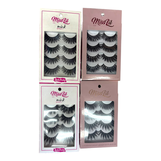 12PACKS OF 4 PAIRS MISS LIL LASHES