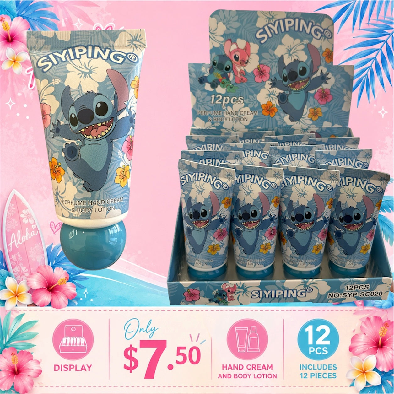 12PCS SIYIPING HAND CREAM & BODY LOTION BLUE GUY SC020