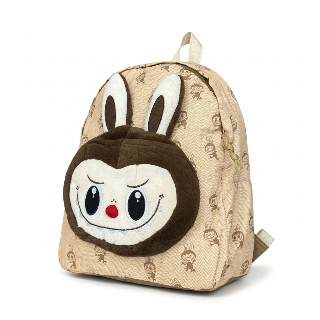 3PCS BACKPACK BROWN WITH MINI FIGURES