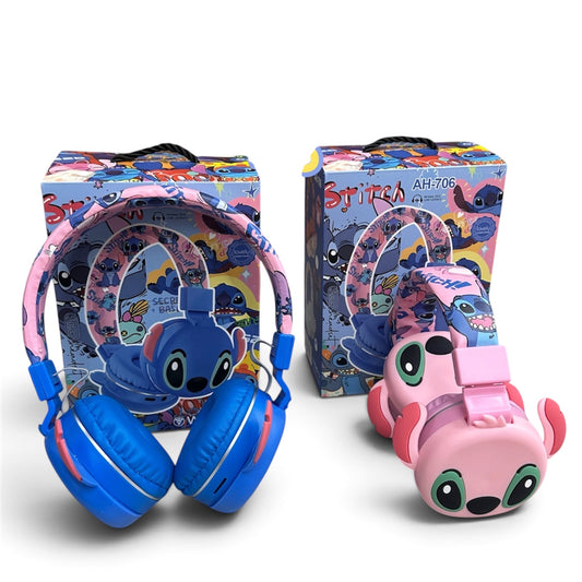 Auriculares inalámbricos para chico azul y chica rosa