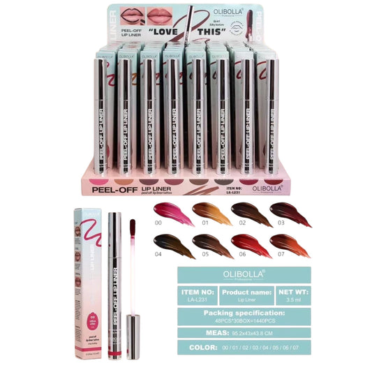 OLIBOLLA LOVE THIS PEEL-OFF LIP LINER 48PCS DISPLAY LA-L231