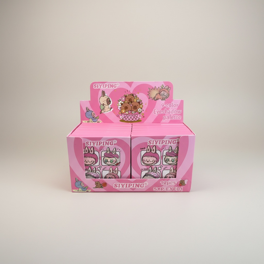 12PCS DISPLAY SIYIPING MONSTER & BROWN BEAR 9 COLOR EYESHADOW PALETTE SYP-EYE01