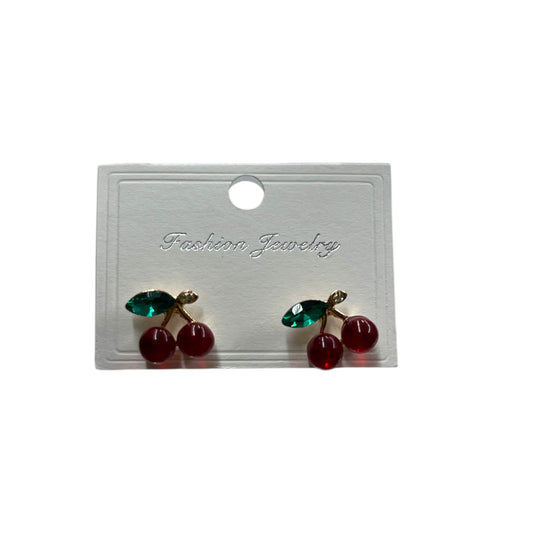 CHERRY STUDDED EARRINGS 12 PCS PACK