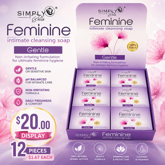 12PCS DISPLAY SIMPLY BELLA JABON ÍNTIMO FEMENINO  SIM010