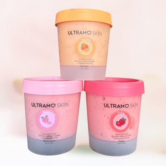 3PCS ULTRAMO SKIN SCENTED EXFOLIANTE CORPORAL 1 OF EACH  FE015