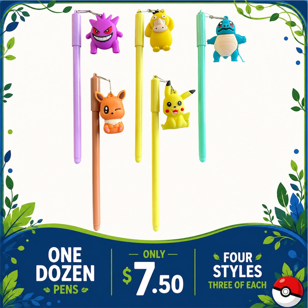 12PCS PACK POKEMON PENS P128