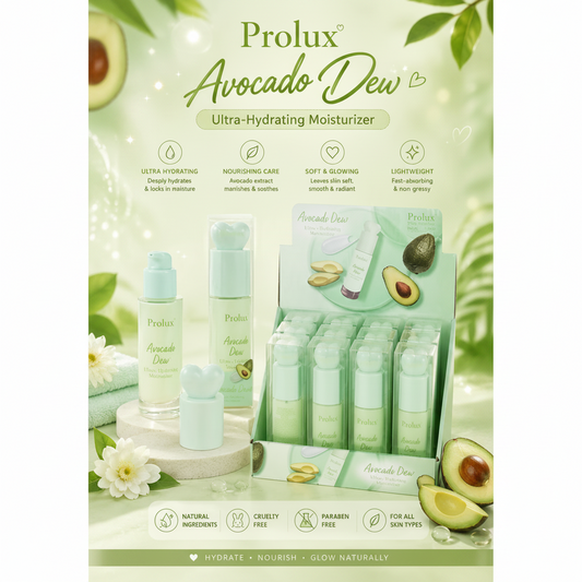 12PCS DISPLAY PROLUX AVOCADO DEW MOISTURIZER A-104