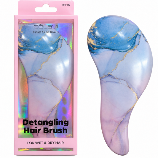 Celavi Blue Marble Detangling Hair Brush